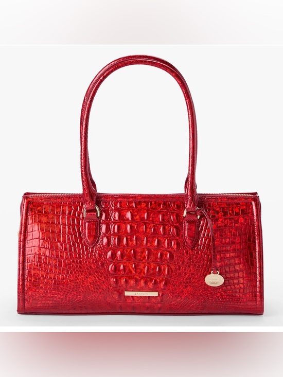 Brahmin Handbags - Brahmin Sophia Red Opal Melbourne Leather Satchel Metallic Croc NWT